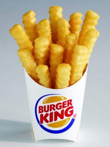 The lower-calorie “Satisfries” will be crinkle cut to distinguish them from regular fries CREDIT: Burger King