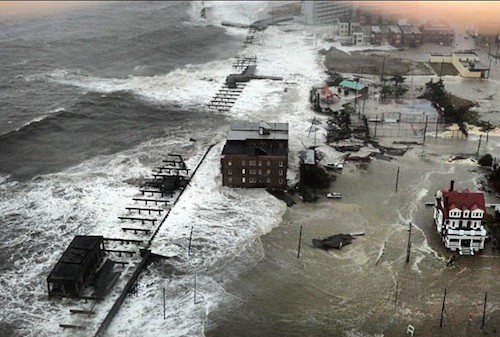 Sandy slams Atlantic City October 29, 2012. If we don’t slash carbon pollution, then by mid-century, we could see such a storm surge every year.