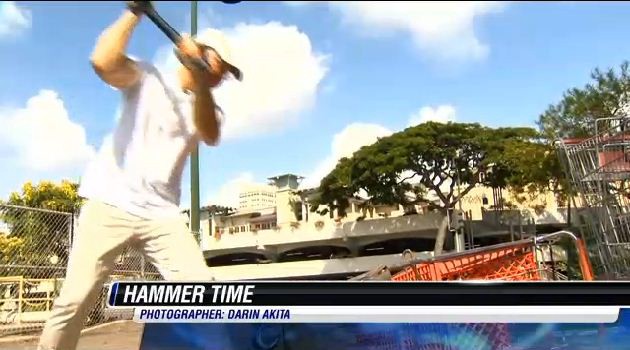 State Rep. Tom Brower (D) destroying a homeless person’s possessions.