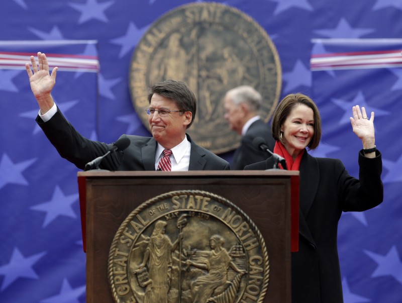 North Carolina Gov. Pat McCrory (R) with wife CREDIT: AP PHOTO/GERRY BROOME