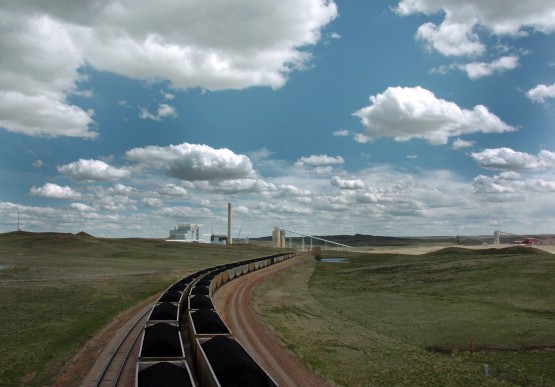 Coal trains idle on the tracks near Gillette, Wyo. CREDIT: AP Photo/Matthew Brown
