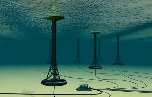 Ocean Power Technologies’ PowerBuoy wave generation system. CREDIT: Youtube Screenshot