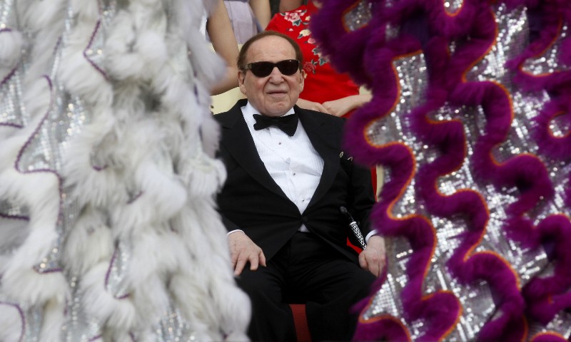 Republican Billionaire Sheldon Adelson in Macau, where he several billion-dollar casino complexes. CREDIT: AP PHOTO/KIN CHEUNG
