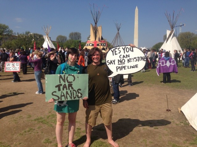 Western Michigan University students protest the Keystone XL pipeline. CREDIT: ThinkProgress/MasonAtkins