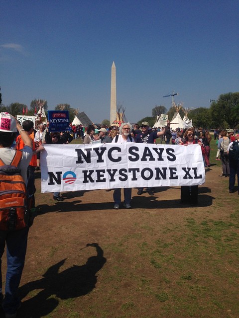 Protestors from New York City say ‘NO’ to KXL CREDIT: ThinkProgress/MasonAtkins
