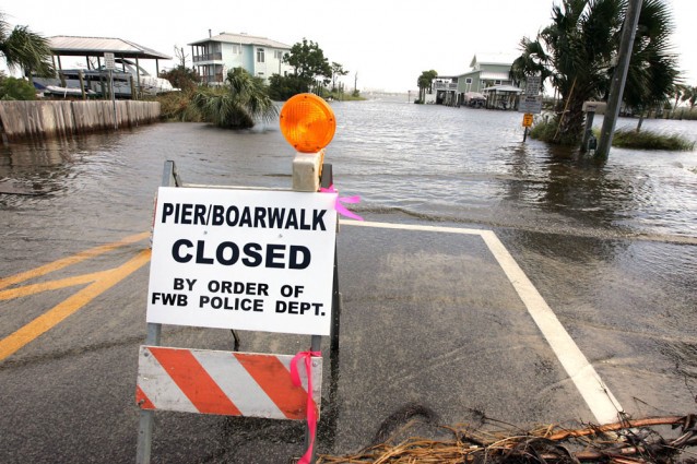 Some homes and roads on the Intercoastal Waterway in Fort Walton Beach, Fla. flooded from the storm surge of Hurricane Ike on Thursday Sept. 11, 2008. CREDIT: AP Photo/Mari Darr~Welch