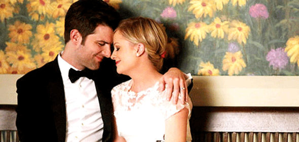 Ben and Leslie’s wedding, more real to us than some weddings that we have actually attended. CREDIT: NBC