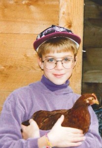 Mark Daniel Snyder as a child, with their pet chicken, Martha. CREDIT: Mark Daniel Snyder