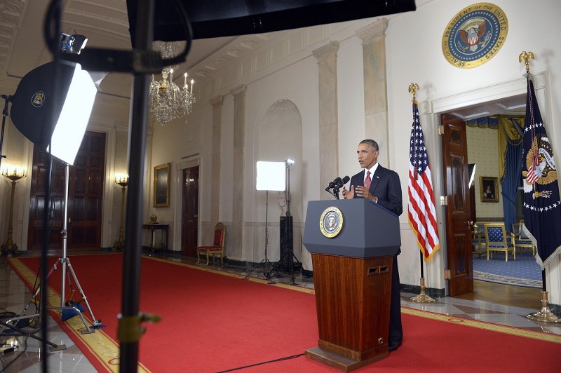 President Obama delivers a speech from the White House on the fight against ISIS CREDIT: AP PHOTO/SAUL LOEB, POOL
