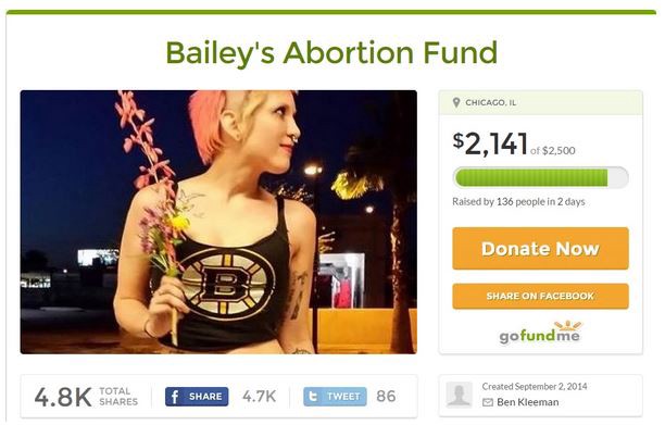 A screenshot of an abortion-related fundraising project that has since been deleted CREDIT: GoFundMe