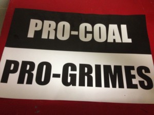 Sign from Wednesday’s rally in Pikeville, Kentucky. CREDIT: Andrew Breiner