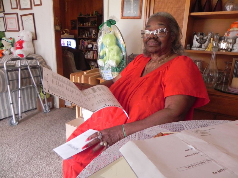 Joy Dunn, 79, recalls what it was like to pay a poll tax during the Jim Crow era. CREDIT: ALICE OLLSTEIN