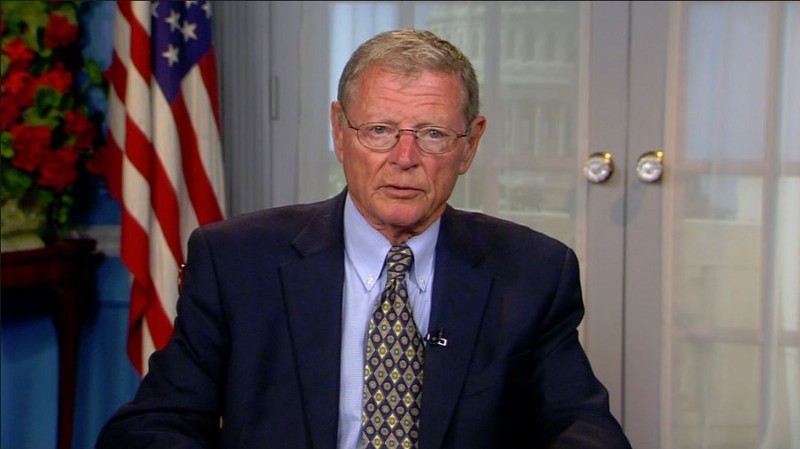 Sen. James Inhofe (R-OK), one of Congress’ most outspoken climate deniers, voted for a resolution that states that “climate change is real and not a hoax.” CREDIT: OFFICE OF SENATOR JIM INHOFE