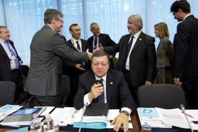 European commissioners gather at the two-day October 2014 meeting that produced the deal. CREDIT: AP Photo / Virginia Mayo