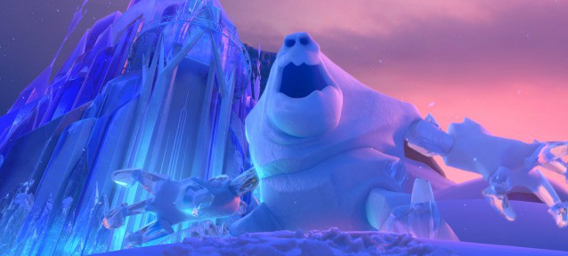 A monster made of ice and snow (and magic) attacks our heroine and her trusty steed in “Frozen.” CREDIT: Disney