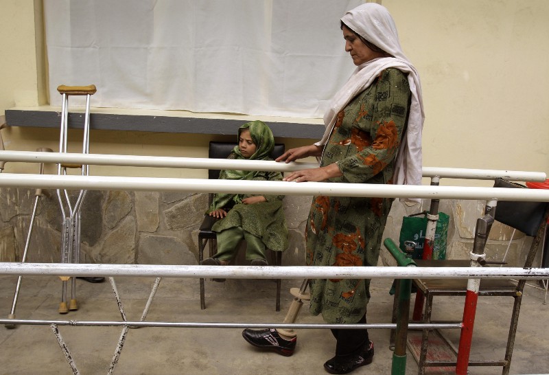 Somayeh lost her right leg when she was 13 years old and the car she was traveling in hit a landmine. CREDIT: AP