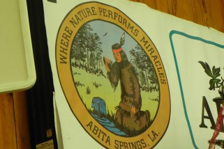 The town seal of Abita Springs, Louisiana highlights the importance of the clean air and water. CREDIT: Alice Ollstein