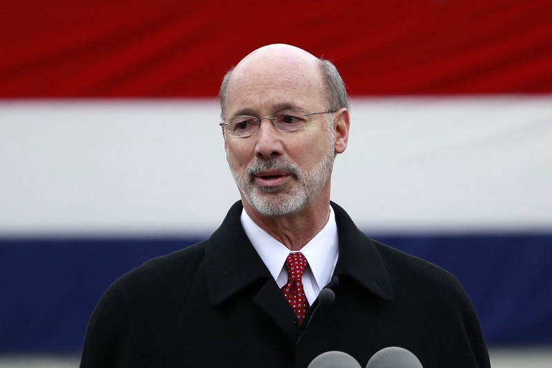 Gov. Tom Wolf speaks after he took the oath of office to become the 47th governor of Pennsylvania, Tuesday, Jan. 20, 2015, at the state Capitol in Harrisburg, Pa. CREDIT: AP PHOTO/MATT ROURKE