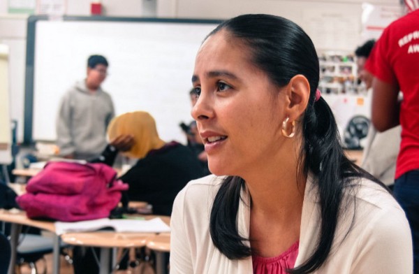 Isabel Sandoval, New Arrivals Center teacher CREDIT: Jack Jenkins