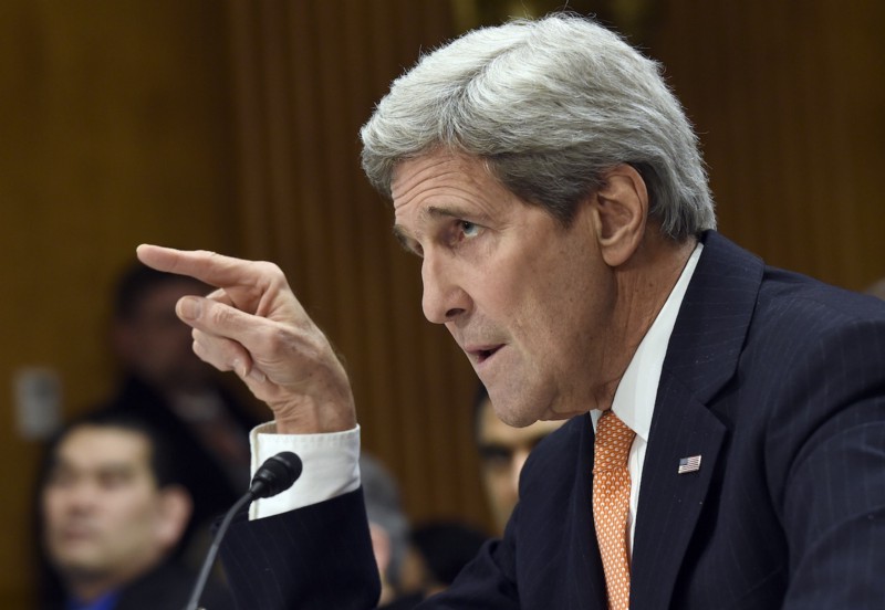 Secretary of State John Kerry testifies on Capitol Hill on Feb. 24, 2015. CREDIT: AP