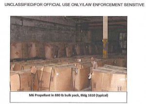 How the M6 is currently being stored at Camp Minden. CREDIT: Screenshot from EPA internal dissent document