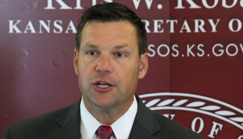 Kansas Secretary of State Kris Kobach (R) CREDIT: AP PHOTO/JOHN MILBURN