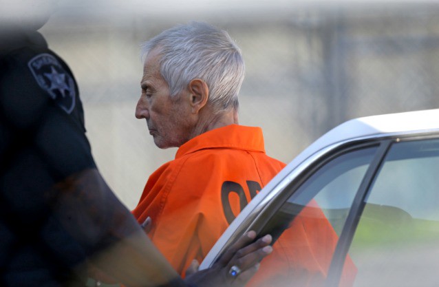 Robert Durst is escorted into Orleans Parish Prison after his arraignment in Orleans Parish Criminal District Court in New Orleans, Tuesday, March 17, 2015. CREDIT: AP Photo/Gerald Herbert