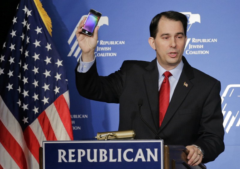 Gov. Scott Walker (R-WI) speaking in Las Vegas in March 2014 CREDIT: AP PHOTO/JULIE JACOBSON