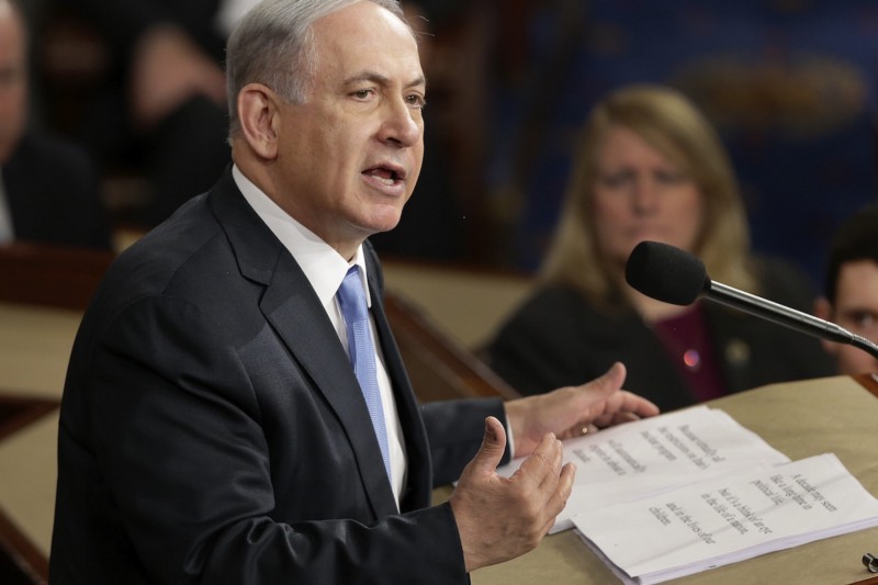 Israeli Prime Minister Benjamin Netanyahu speaks before a joint meeting of Congress on Capitol Hill in Washington, Tuesday, March 3, 2015 CREDIT: AP