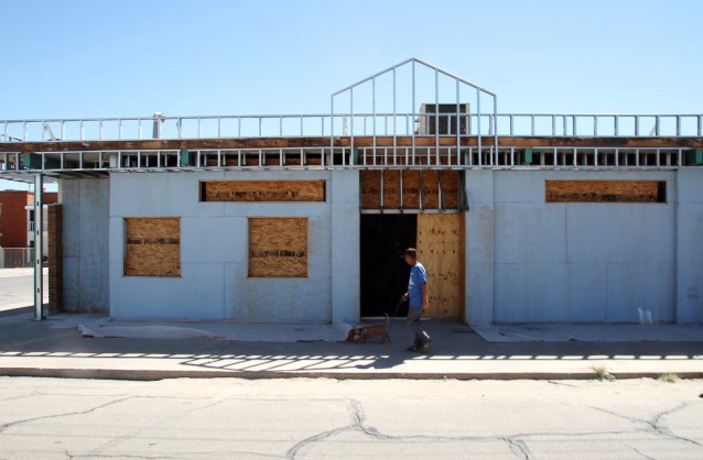 A man walks past the former site of a clinic that offered abortions in El Paso, Texas CREDIT: AP Photo/Juan Carlos Llorca