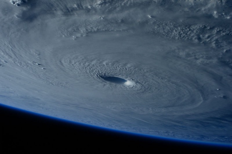 This image taken Tuesday March 31, 2015 shows Typhoon Maysak taken by astronaut Samantha Cristoforetti from the International Space Station. CREDIT: AP PHOTO/NASA, SAMANTHA CRISTOFORETTI