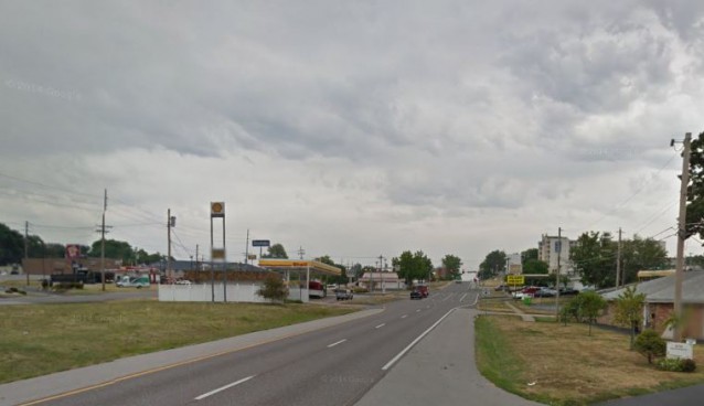 A snapshot of Natural Bridge Road, which runs through eight municipalities in four miles. Photo courtesy of Google Maps Street View.