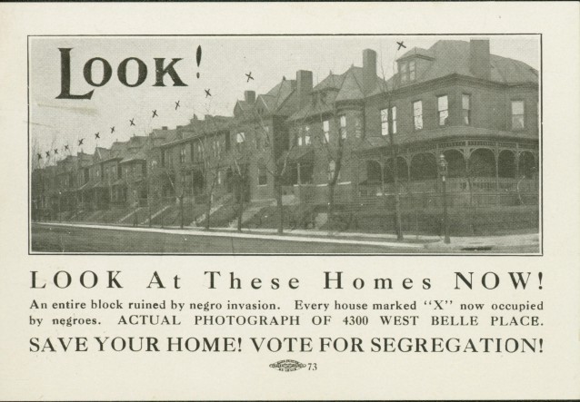 1916 Leaftlet promoting a voter referendum to segregate St. Louis, which passed. Photo credit: Missouri History Museum Archives, St. Louis
