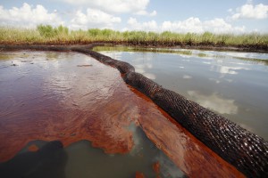 Oil from the Deepwater Horizon oil spill is seen floating on the surface of the water in Plaquemines Parish, La. CREDIT: AP Photo/Gerald Herbert