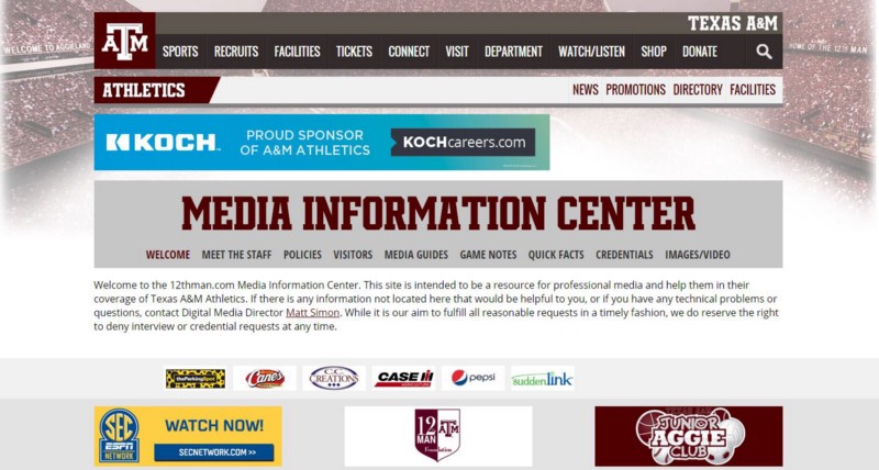 CREDIT: TEXAS A&M ATHLETICS WEBPAGE