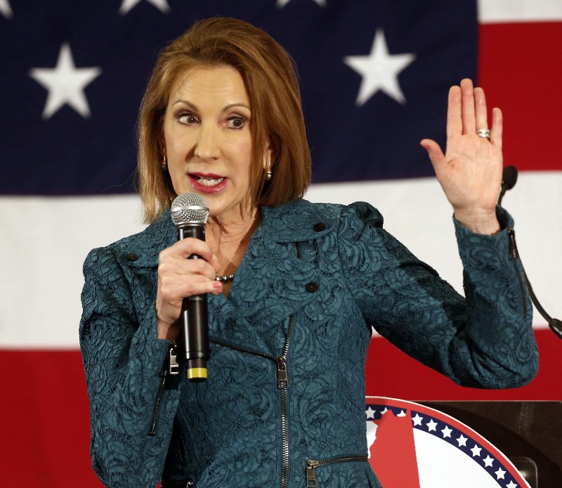 Carly Fiorina speaks at the Republican Leadership Summit in April. CREDIT: AP PHOTO