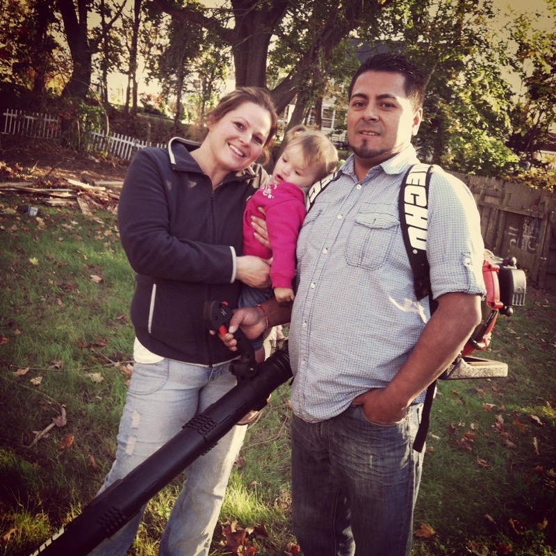 Jorge Salcedo with his wife and child. CREDIT: CINDY LAPOINTE-SALCEDO