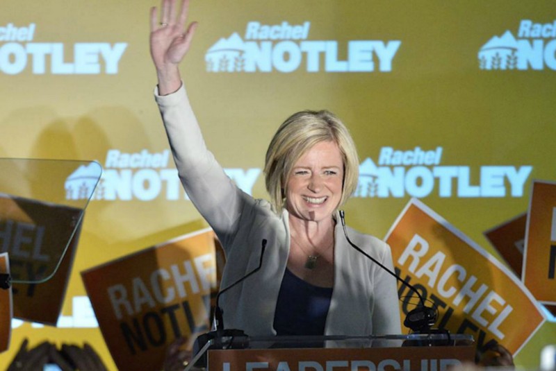 Rachel Notley of Canada’s New Democratic Party beat former premier Jim Prentice in the province’s elections on Tuesday. CREDIT: THE CANADIAN PRESS VIDEO SCREENGRAB