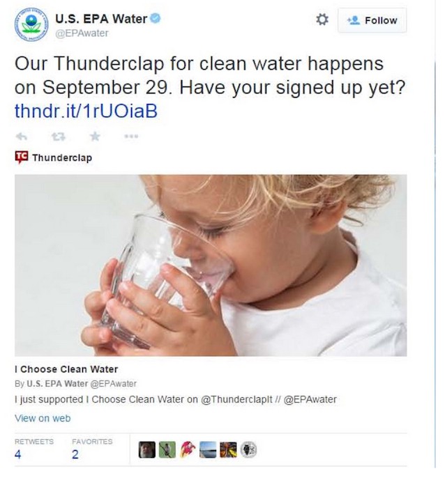 A legal tweet by the EPA posted by the New York Times in its piece about (false) industry allegations of EPA law-breaking.
