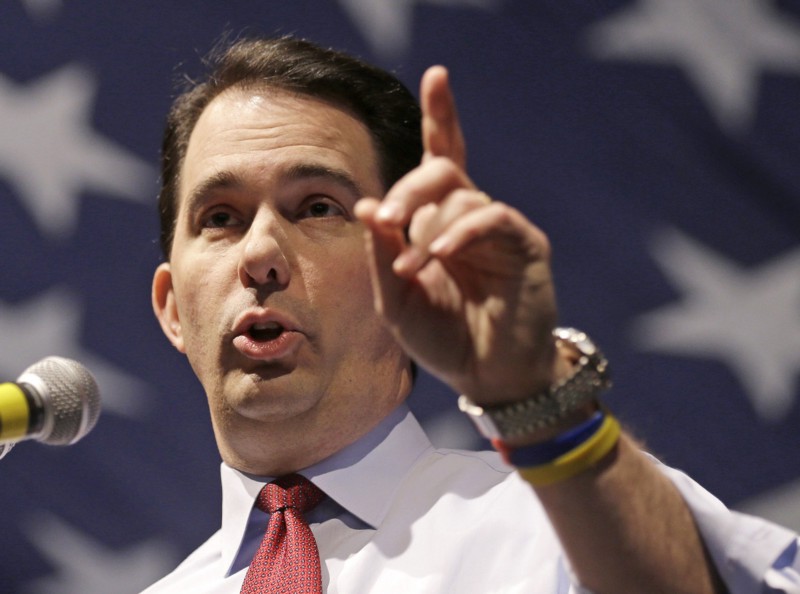 Wisconsin Gov. Scott Walker (R) CREDIT: AP PHOTO