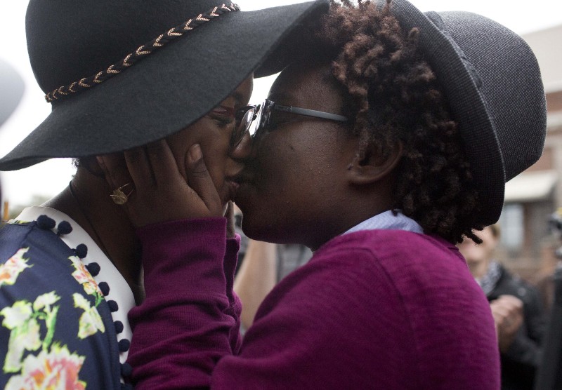 Tori Sisson and Shanté Wolfe, the first same-sex couple to marry in Alabama CREDIT: AP PHOTO/BRYNN ANDERSON