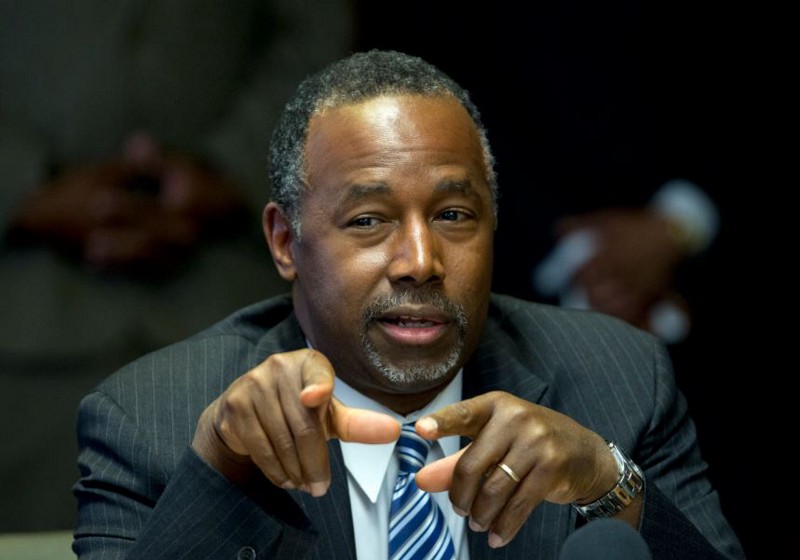 Republican presidential candidate Ben Carson speaks in a town hall meeting in Baltimore, Thursday May 7, 2015. CREDIT: AP PHOTO/JOSE LUIS MAGANA