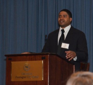 Adryann Glenn speaking about his experiences at a fundraiser. CREDIT: photo courtesy of Adryann Glenn