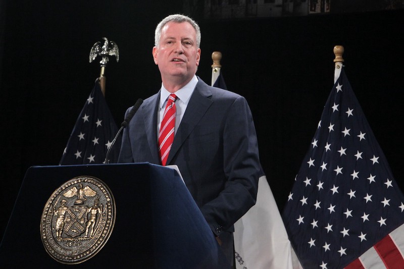 New York City Mayor Bill de Blasio delivering his 2015 State of the City Address CREDIT: AP
