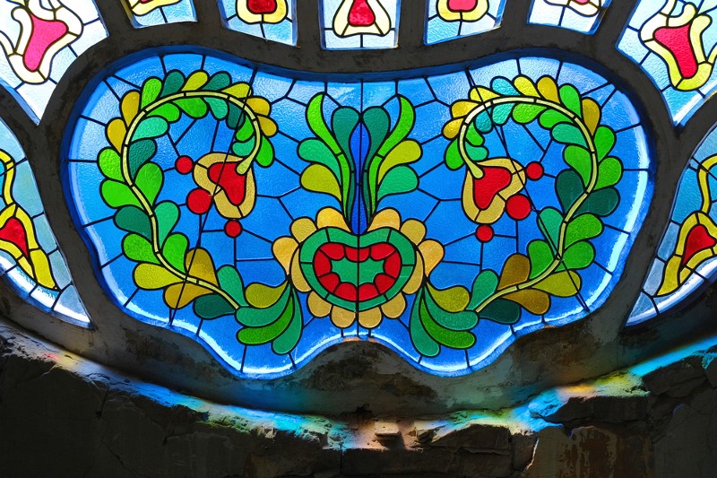 stained glass in Synagogue of Subotica, Serbia. CREDIT: SHUTTERSTOCK