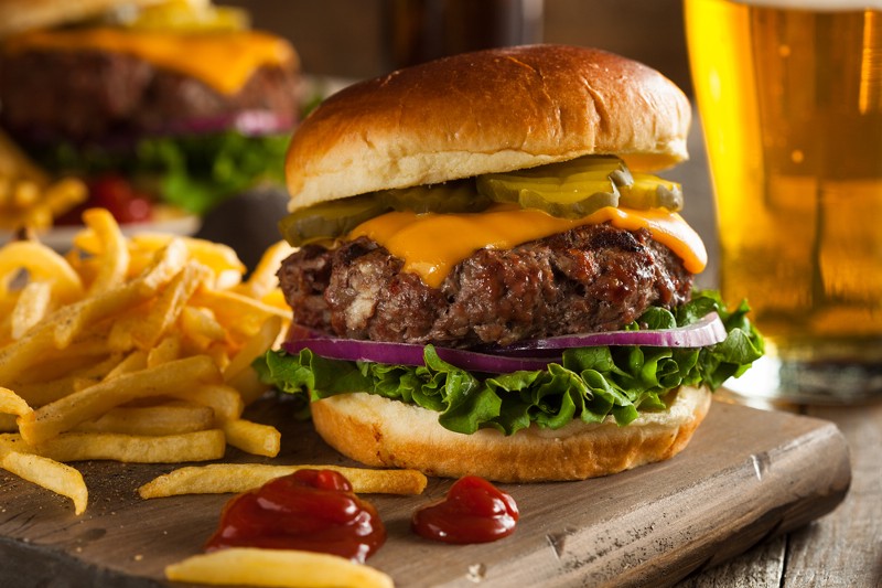 If you want to eat this burger guilt-free, consider skipping a month of showers. CREDIT: SHUTTERSTOCK