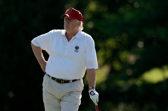 Donald Trump on the course. CREDIT: AP