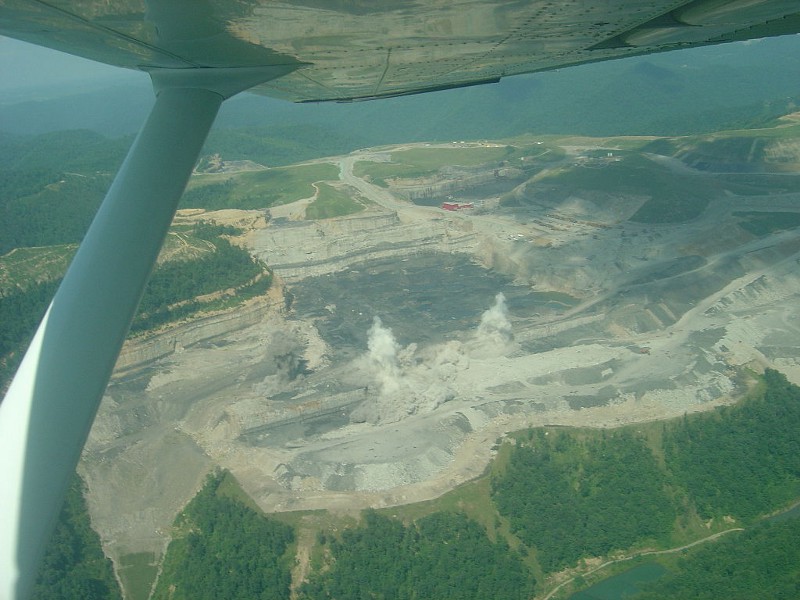 A mountaintop removal mining blast in Eunice, WV CREDIT: WIKIMEDIA COMMONS