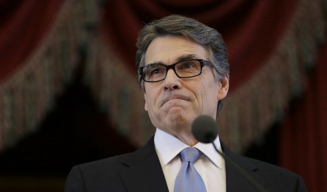 In this Jan. 15, 2015 photo, Gov. Rick Perry addresses a joint session of the Texas Legislature, in Austin, Texas. CREDIT: AP/Eric Gay