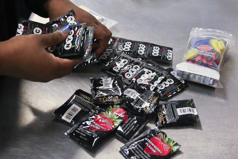 Possession of condoms is often used as evidence to profile transgender women of color as sex workers. CREDIT: AP PHOTO/BEBETO MATTHEWS